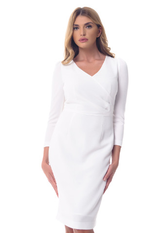 Белое кэжуал платье GENEVIE однотонное