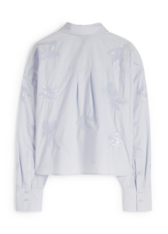 Голубой кэжуал рубашка однотонная C&A