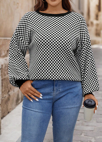 Черно-белый демисезонный джемпер джемпер SHEIN