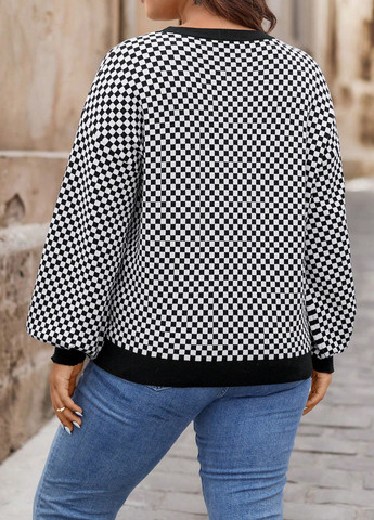 Черно-белый демисезонный джемпер джемпер SHEIN