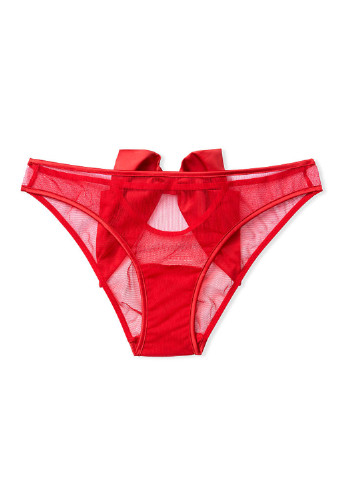 Трусики Victoria's Secret слип однотонные красные откровенные полиамид