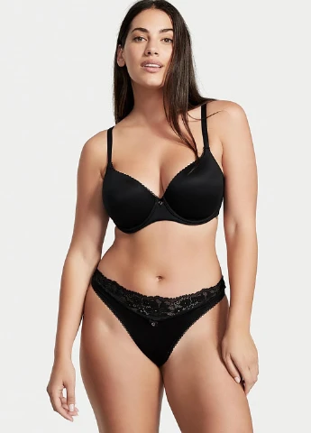 Чорний демісезонний комплект (бюстгалтер, трусики) Victoria's Secret
