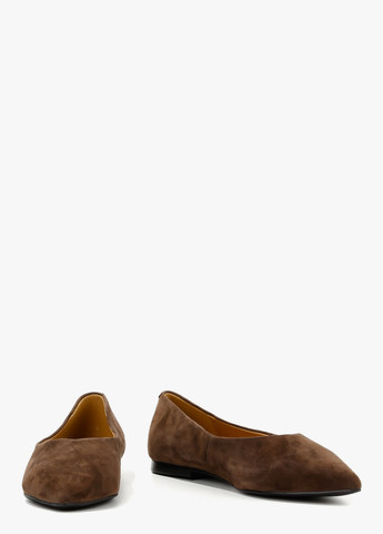 Женские балетки Le'BERDES | коричневые однотонные натуральная замша (322646244)