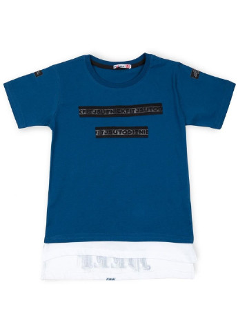 Індиго демісезонна футболка дитяча "32" (7182-146b-indigo) Haknur