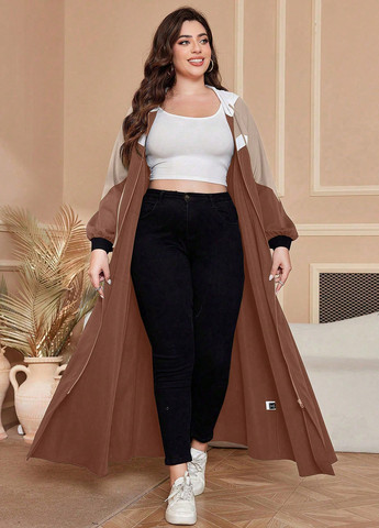 Коричневый демисезонный кардиган SHEIN