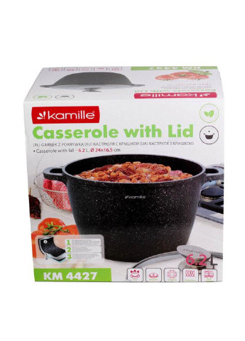Кастрюля с крышкой KM-4427 6.2 л 24 см Kamille (254641937)