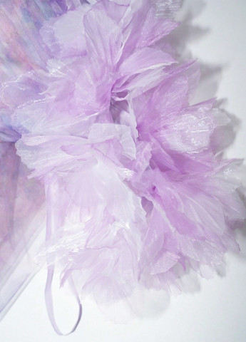 Светло-фиолетовое праздничный, вечернее платье клеш, с открытой спиной, с открытыми плечами SHEIN с абстрактным узором