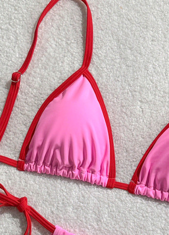 Рожевий літній купальник двосторонній (ліф, трусики) роздільний, бікіні SHEIN