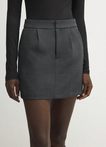 Темно-серая кэжуал меланж юбка SHEIN карандаш