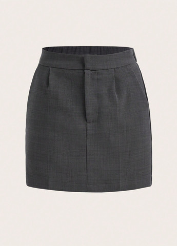 Темно-серая кэжуал меланж юбка SHEIN карандаш