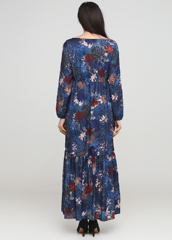 Темно-синее кэжуал платье клеш B.C. Best Connections с цветочным принтом