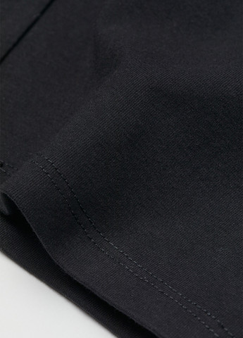 Комбинезон H&M комбинезон-шорты однотонный чёрный кэжуал трикотаж, хлопок