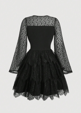 Чорна кежуал сукня а-силует SHEIN однотонна