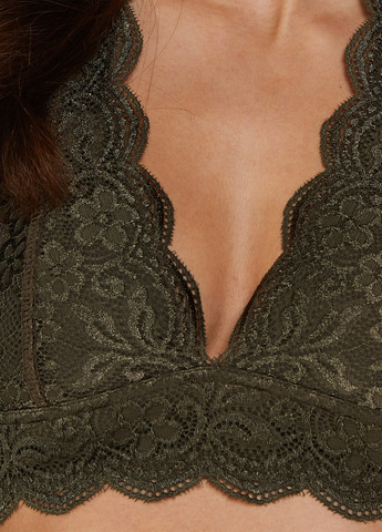 Хакі тріенджел бюстгальтер Hunkemoller без кісточок поліамід