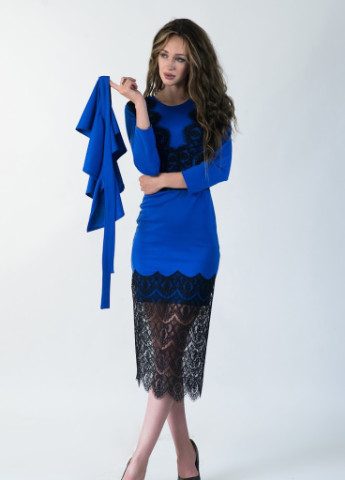 Синя кежуал жіноче плаття c басків lotta Podium однотонна