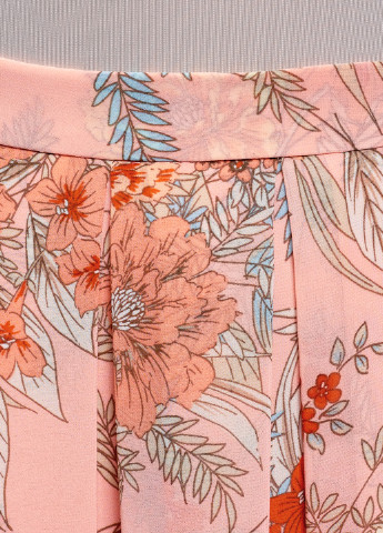 Розовая кэжуал цветочной расцветки юбка Oodji миди