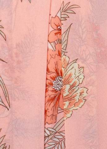 Розовая кэжуал цветочной расцветки юбка Oodji миди