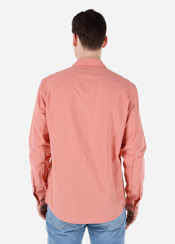 Коралловая кэжуал рубашка однотонная Colin's