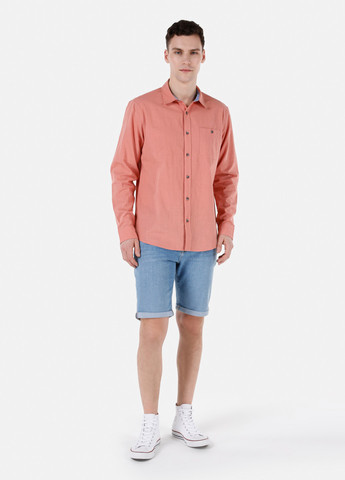 Коралловая кэжуал рубашка однотонная Colin's
