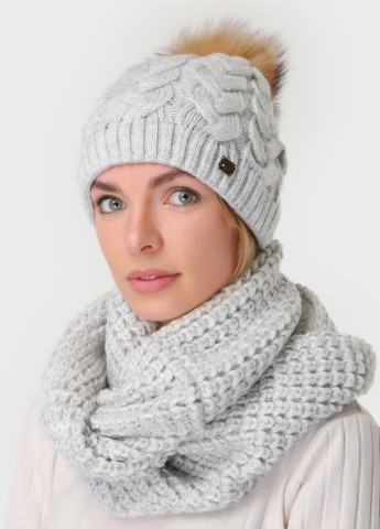Теплый зимний комплект (шапка, шарф-снуд) на флисовой подкладке DeMari 661028 Merlini (250435010)
