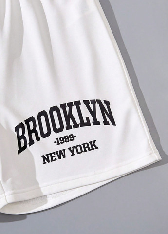 Білий літній костюм (світшот, шорти) з шортами SHEIN