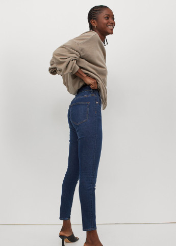 Джегінси H&M однотонні сині джинсові віскоза