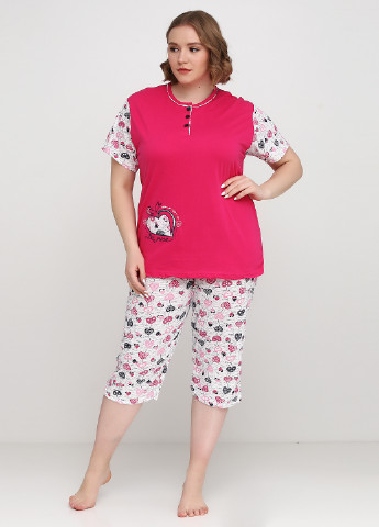 Малиновая всесезон пижама (футболка, бриджи) Adalya