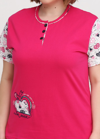 Малиновая всесезон пижама (футболка, бриджи) Adalya