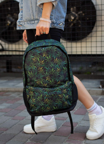 Рюкзак з Малюнком Marihuana Without Basic малюнок чорний кежуал