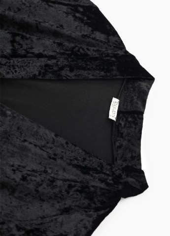 Черный демисезонный комплект халат с ночной рубашкой Nicoletta