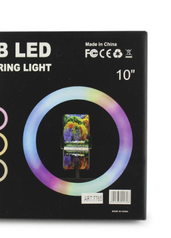 Кільцева світлодіодна LED лампа RGB MJ26 26 см Чорний Mirror чорно-біле
