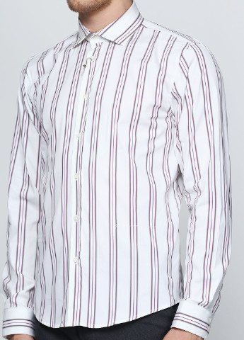 Белая кэжуал рубашка в полоску John Richmond с длинным рукавом