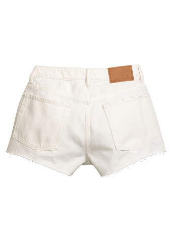 Шорты H&M однотонные белые джинсовые хлопок