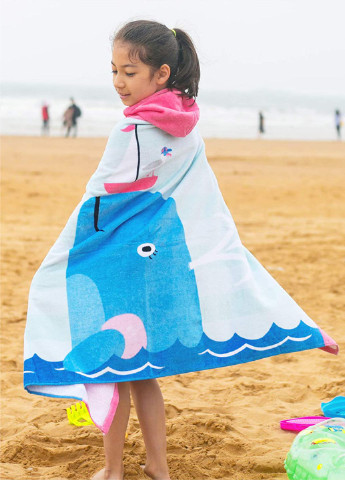 Дитячій Пляжний Рушник з Капюшоном Пончо (Бавовна Махра 76 х127 см від 3-12 років) в Басейн КИТ Lovely Svi (226662848)