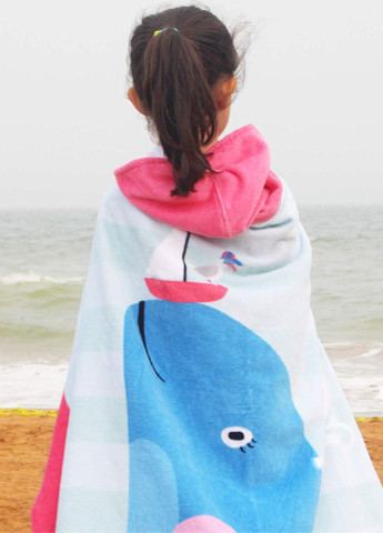 Дитячій Пляжний Рушник з Капюшоном Пончо (Бавовна Махра 76 х127 см від 3-12 років) в Басейн КИТ Lovely Svi (226662848)