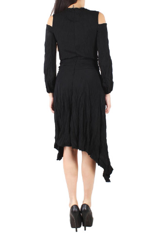 Черное кэжуал платье клеш Made in Italy однотонное