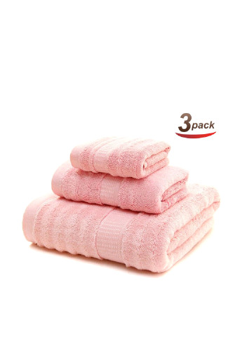 Lovely Svi полотенце (3 шт.), 70х140 см, 34х72 см, 33х33 см однотонний світло-рожевий виробництво - Китай