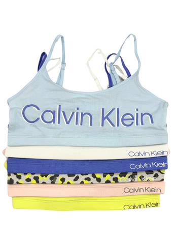 Комбинированный топ бюстгальтер (6 шт.) Calvin Klein без косточек хлопок