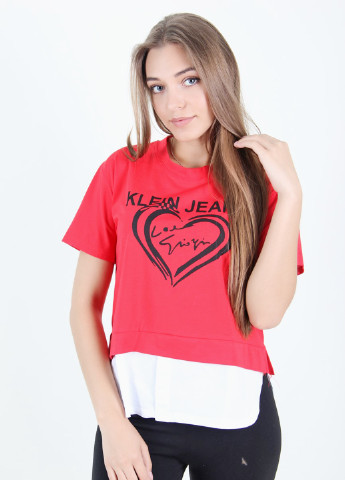 Красная летняя футболка Feimadi Fashion