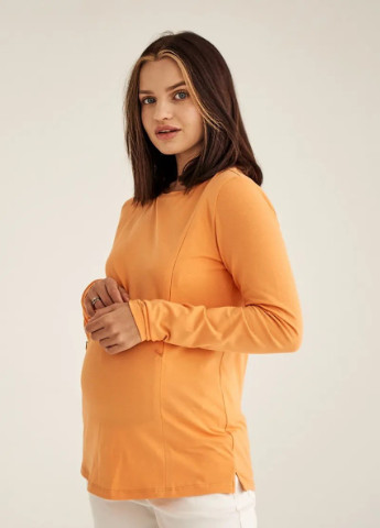 Мягкий трикотажный джемпер кофта для беременных и кормящих с секретом кормления оранжевый To Be (252403263)