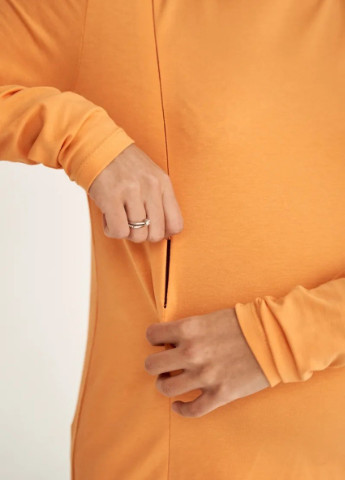 Мягкий трикотажный джемпер кофта для беременных и кормящих с секретом кормления оранжевый To Be (252403263)