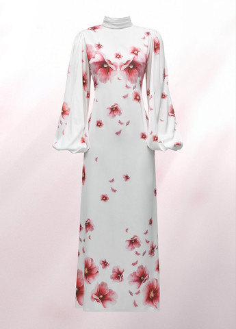 Білий кежуал сукня з відкритою спиною Gepur з квітковим принтом