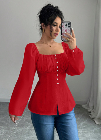 Красная блуза SHEIN