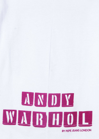 Белый демисезонный кэжуал лонгслив Andy Warhol с надписями