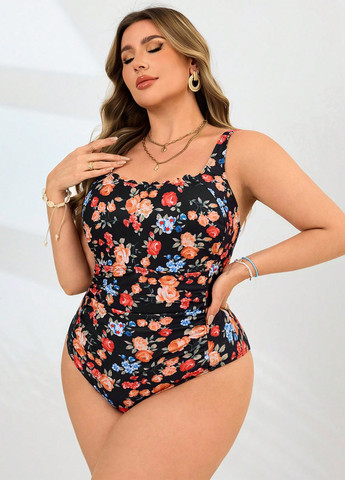 Черный летний купальник майо, слитный SHEIN