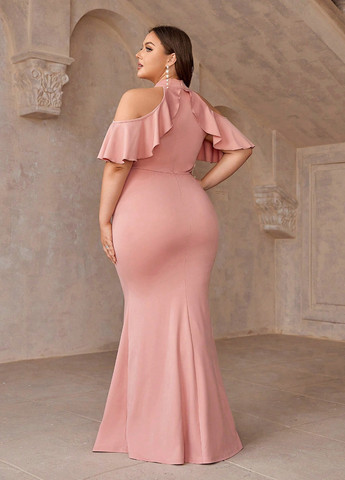 Рожева вечірня сукня годе SHEIN однотонна