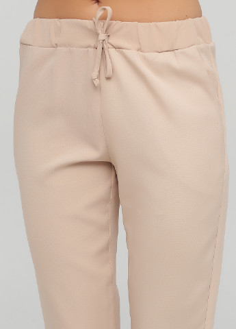 Светло-бежевые кэжуал демисезонные укороченные, зауженные брюки Trendyol