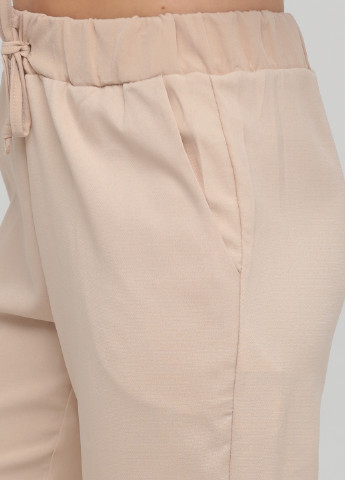Светло-бежевые кэжуал демисезонные укороченные, зауженные брюки Trendyol