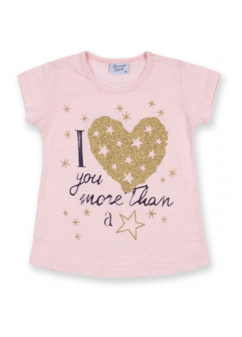 Синий летний костюм десткий с золотым сердцем (8735-92g-pink) Breeze