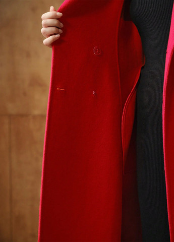 Красное демисезонное Пальто двубортное SHEIN